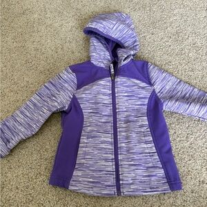 Girls Free Country Zip Front Hooded Jacket-Purple Size 4-Water/Wind Resistant